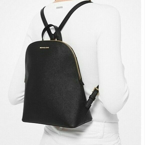 Michael Kors Cindy Black Saffiano Leather Large Backpack, School Bag main image 6